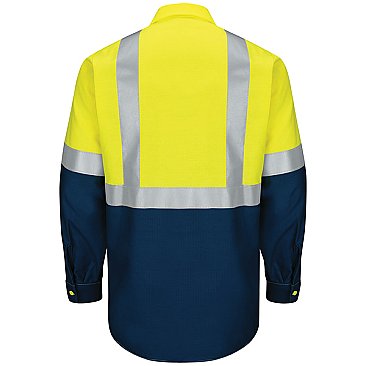 Red Kap Hi-Visibility Long Sleeve Color Block Work Shirt - Type R, Class 2