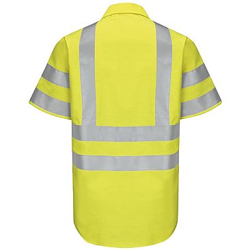 Red Kap Hi-Visibility Rip Stop Short Sleeve Work Shirt - Type R Class 3