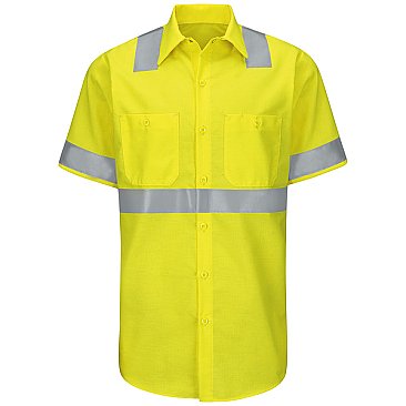 Red Kap Hi-Visibility Short Sleeve Color Block Work Shirt - Type R, Class 2