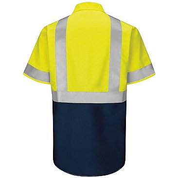 Red Kap Hi-Visibility Short Sleeve Color Block Work Shirt - Type R, Class 2