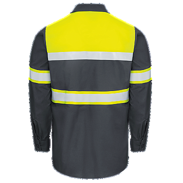 Red Kap Hi-Visibility Long Sleeve Color Block Work Shirt - Type O, Class 1