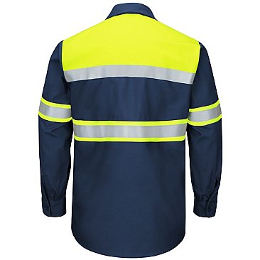 Red Kap Hi-Visibility Long Sleeve Color Block Work Shirt - Type O, Class 1