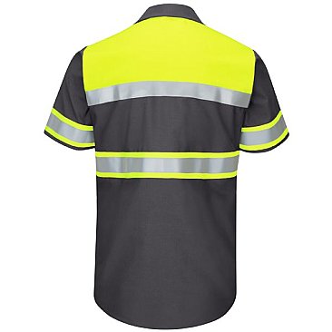 Red Kap Hi-Visibility Short Sleeve Color Block Work Shirt - Type O, Class 1