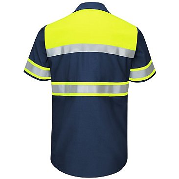 Red Kap Hi-Visibility Short Sleeve Color Block Work Shirt - Type O, Class 1