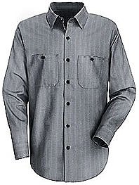 Red Kap Men's Industrial Stripe Long Sleeve Work Shirt
