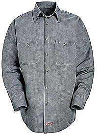 Red Kap Men's Micro-Check Long Sleeve Uniform Shirt