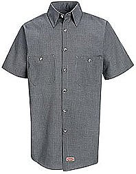 Red Kap Men's Micro-Check Short Sleeve Uniform Shirt