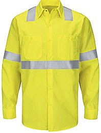 Red Kap Hi-Visibility Long Sleeve Ripstop Work Shirt - Type R, Class 2