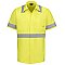 Red Kap Men's Hi-Visibility Short Sleeve Ripstop Work Shirt W/Mimix + Oilblok - Type R Class 2