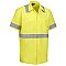 Red Kap Men's Hi-Visibility Short Sleeve Ripstop Work Shirt W/Mimix + Oilblok - Type R Class 2