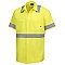 Red Kap Men's Hi-Visibility Short Sleeve Ripstop Work Shirt W/Mimix + Oilblok - Type R Class 2