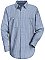 Red Kap Men's Industrial Stripe Long Sleeve Mock Oxford Shirt